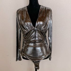 NWT H&M silver Bodysuit size L